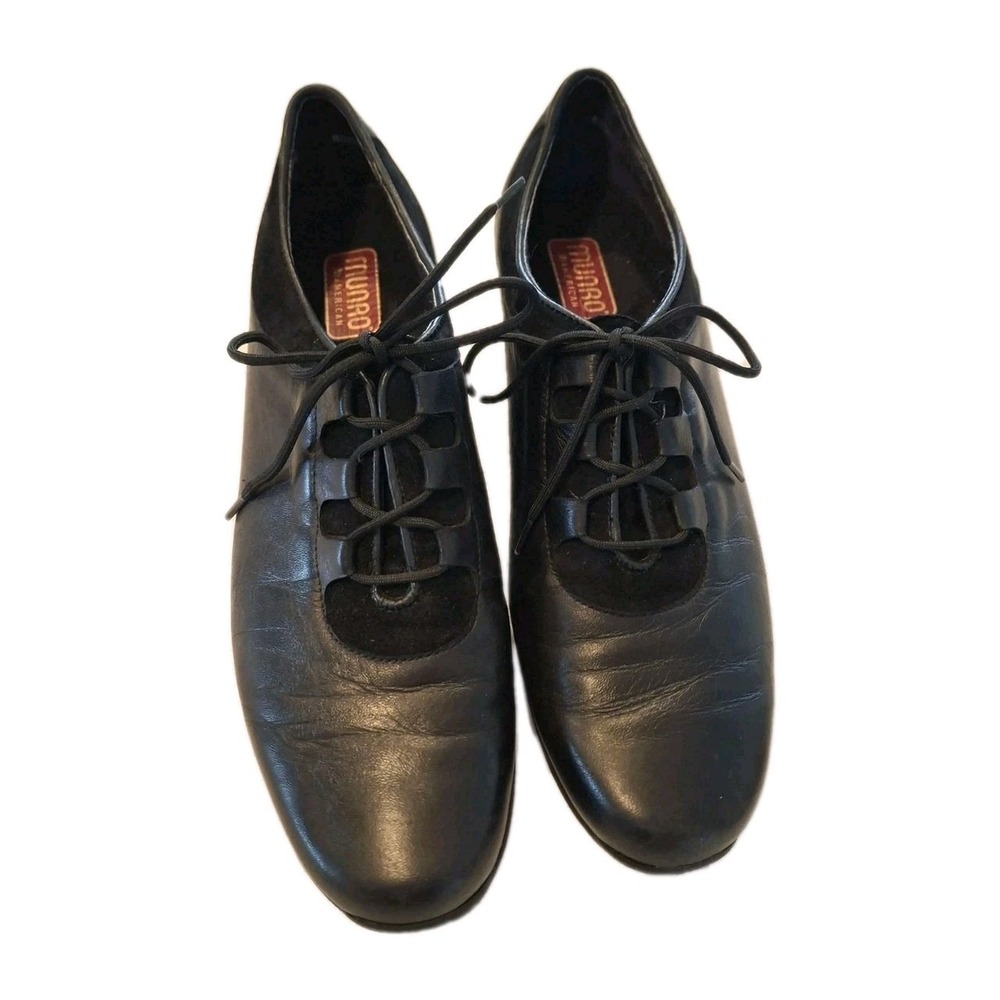 Munro Wms Size 8 1/2 N American Black Closed Toe Lace-Up Casual Oxford Shoes USA
